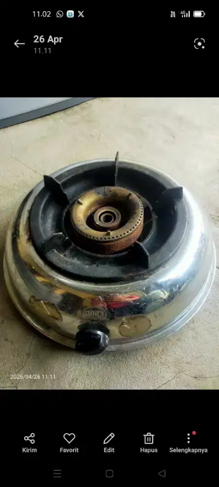 Dijual kompor 1 tungku merk hook