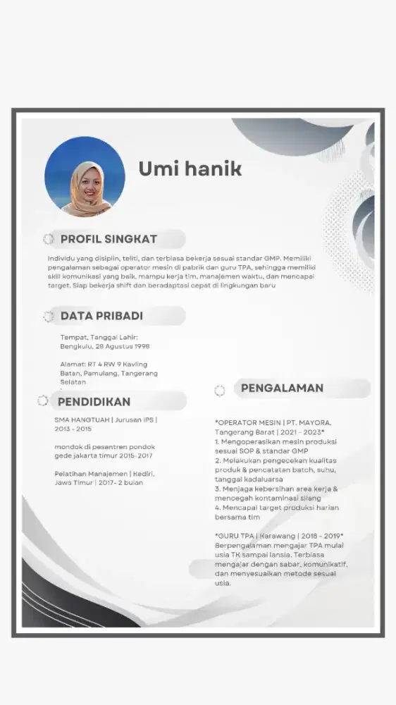 Saya Mencari pekerjaan