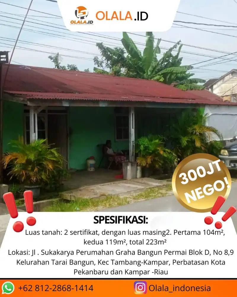 DI JUAL: Rumah Hook Strategis di Perumahan Jl Sukakarya (HARGA NEGO)