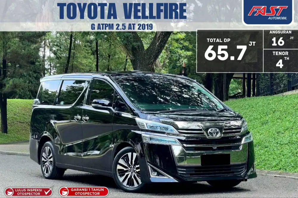 LOW KM PJAK PNJG TOYOTA VELLFIRE G ATPM 2019 2.5 AT PILOT SEAT SUNROOF