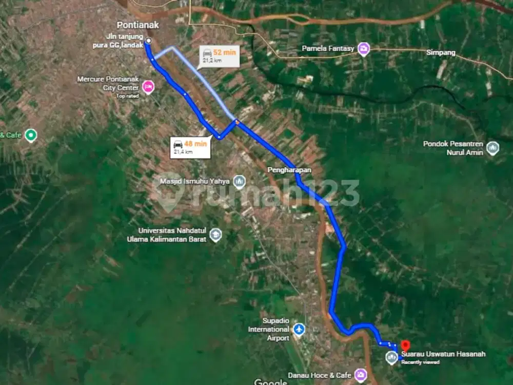 Tanah Dijual, Siap Pakai, LT: 10 Ha, Kubu Raya, Kec: Sungai Raya, Kal-Bar