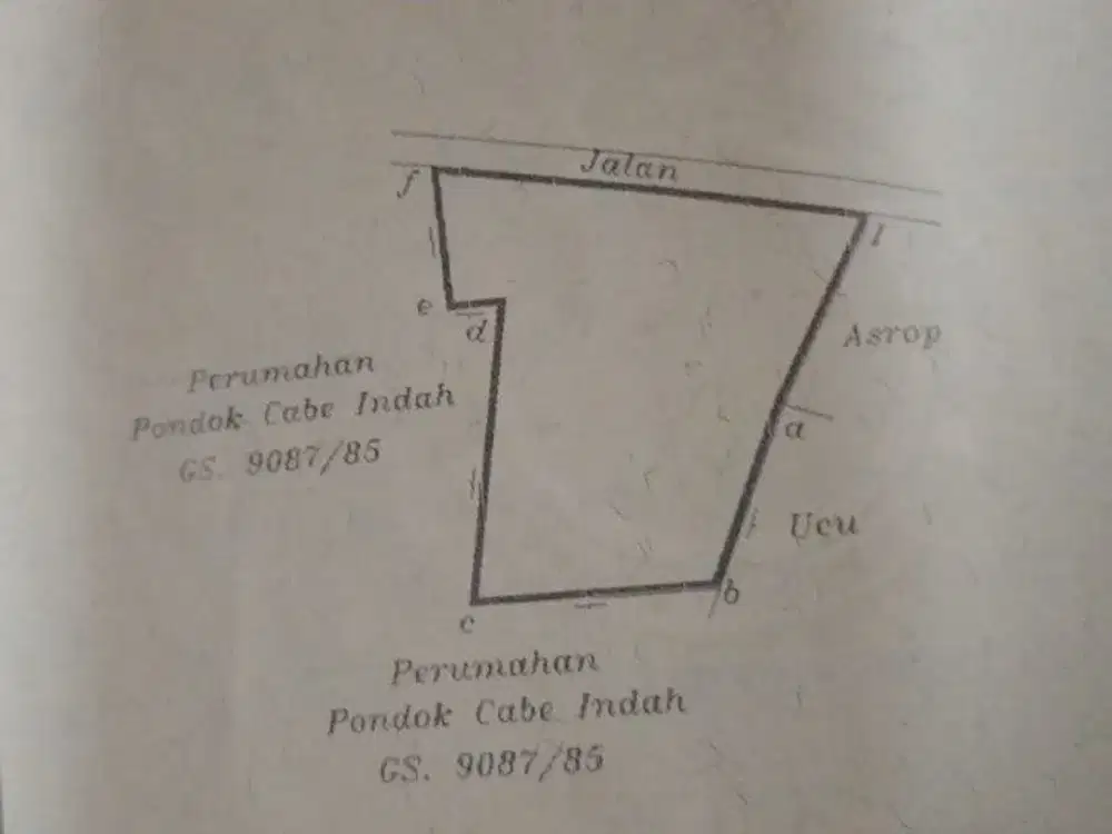 Tanah di Pondok Cabe ilir Tangerang Selatan. LT 1170, cocok bangun townhouse