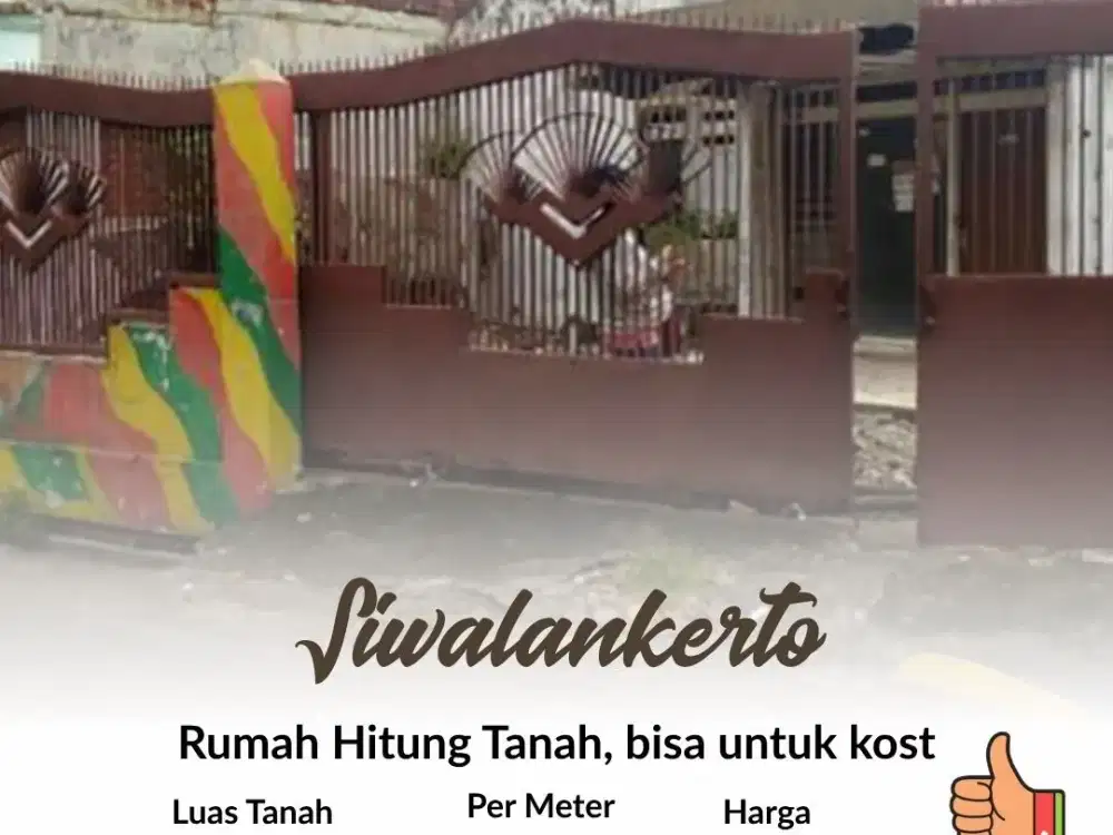 Rumah Hitung Tanah Siwalankerto, Murah, 4.6jt per meter