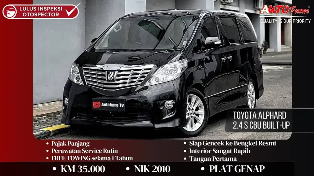 KM43RB Toyota Alphard 2.4 S CBU Built-Up NIK 2010 Black On Beige