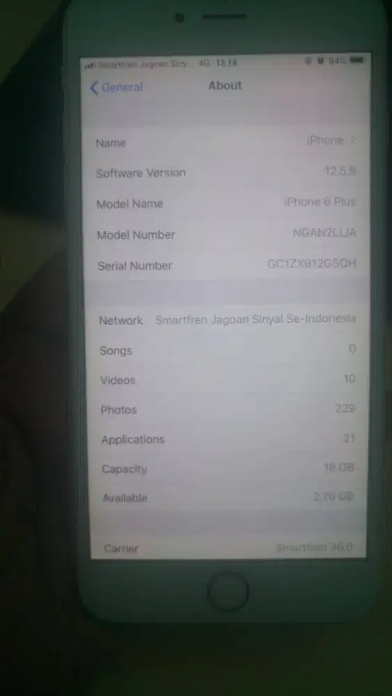 iPhone 6 Plus 16GB Gold Colector Item mulus 99% sinyal smartfren