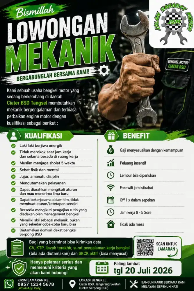 Mekanik bengkel berpengalaman
