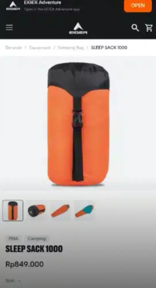 Sleeping bag eiger