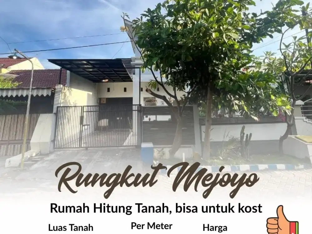 Rumah Hitung Tanah Rungkut Mejoyo, Murah