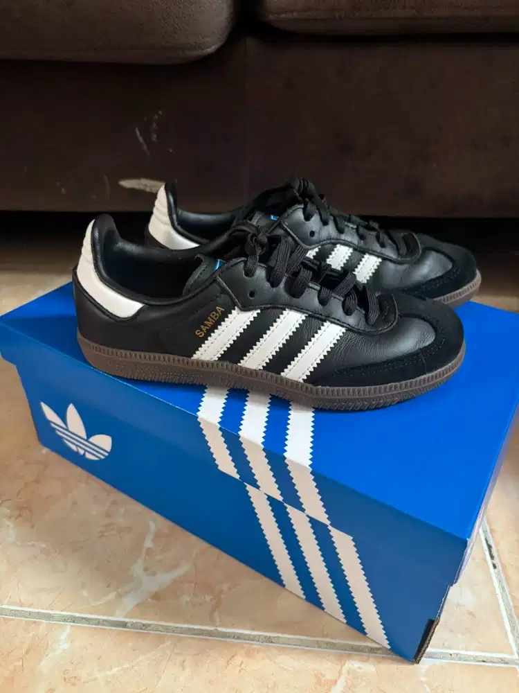 Sepatu Anak Adidas Samba OG Original Black White Gum Size 30.5