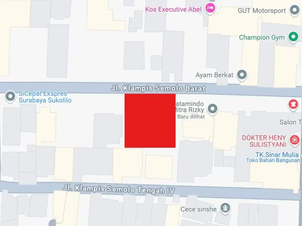 DIJUAL TANAH LOKASI KLAMPIS SEMOLO BARAT
