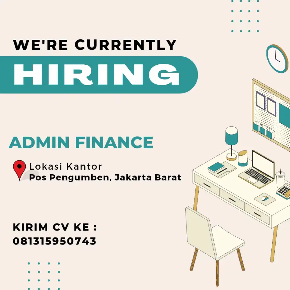 Dibutuhkan Admin Finance