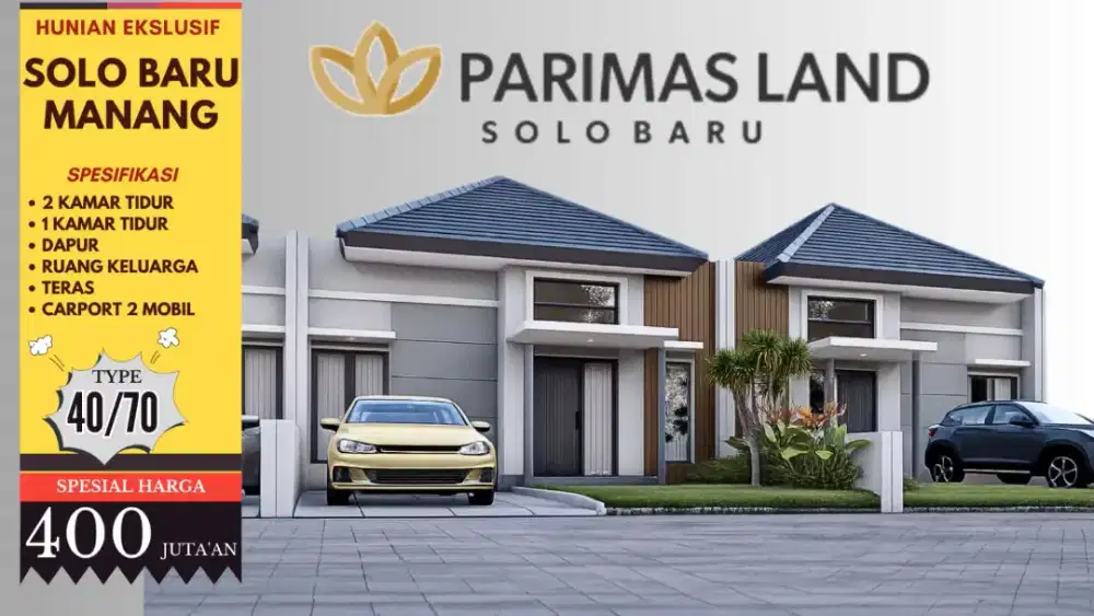 RUMAH BARU CLUSTER DI MANANG GROGOL SUKOHARJO,STRATEGIS,MURAH,BISA KPR