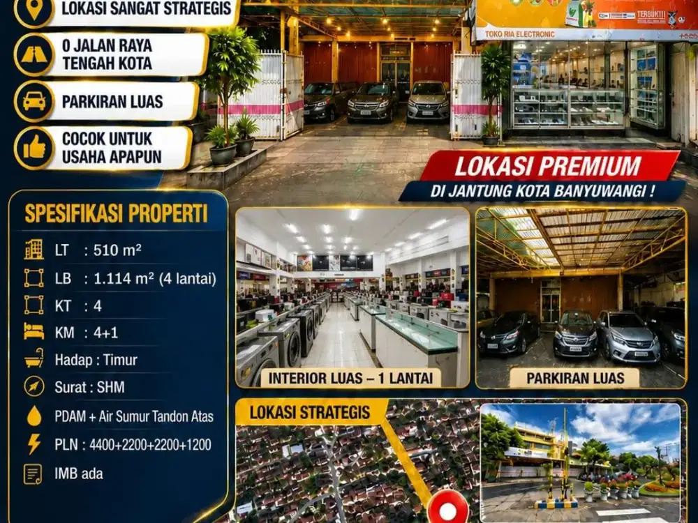 Aset Komersial Strategis di Pusat Kota Banyuwangi – Peluang Investasi & Pengembangan Bisnis