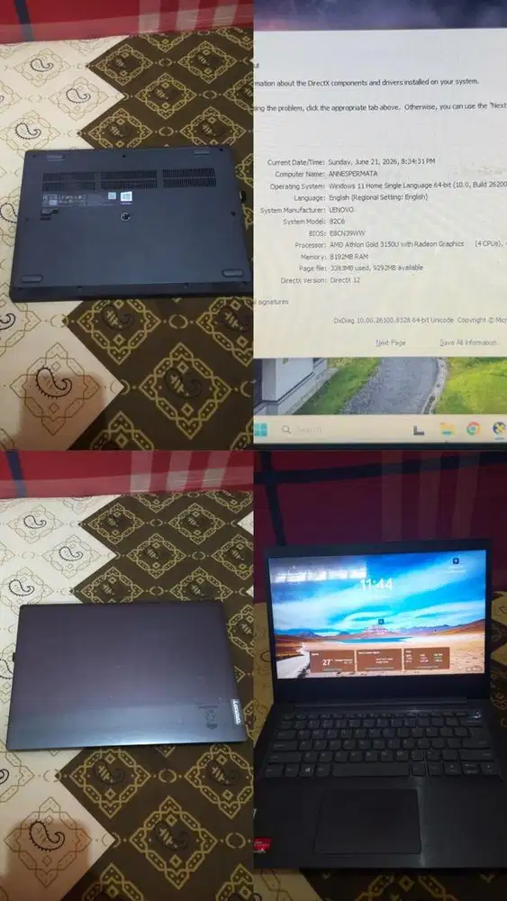 Lenovo IdeaPad Slim 3 AMD Athlon Gold 3150U RAM 8GB SSD 512GB