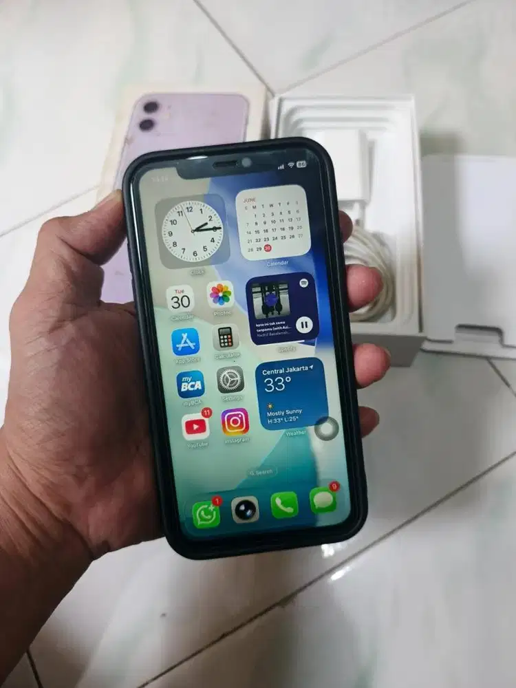 Iphone 11 64gb Purple Fullset All Operator Bebas Reset
