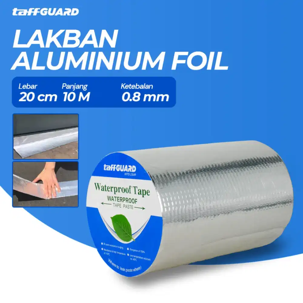 Lakban Aluminium Foil Butyl 0.8mm Waterproof 20cmx10M