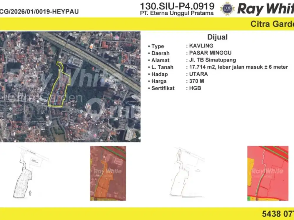 Jual Tanah Area Exclusive HGB 18 Ribu M2 Tb Simatupang 0019Heypau