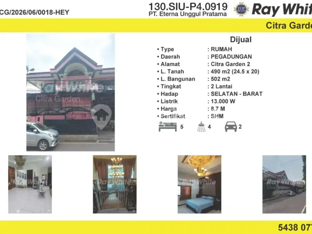 Rumah Ruang Usaha Strategis 2 Lantai SHM Citra Garden 2 Jakbar 18