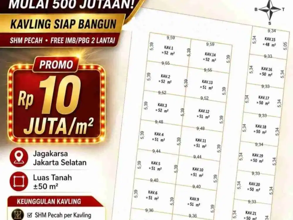TANAH DIJUAL 50METER FREE IMB