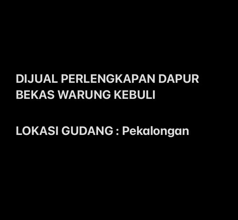 Perlengkapan Dapur Bekas Warung Kebuli