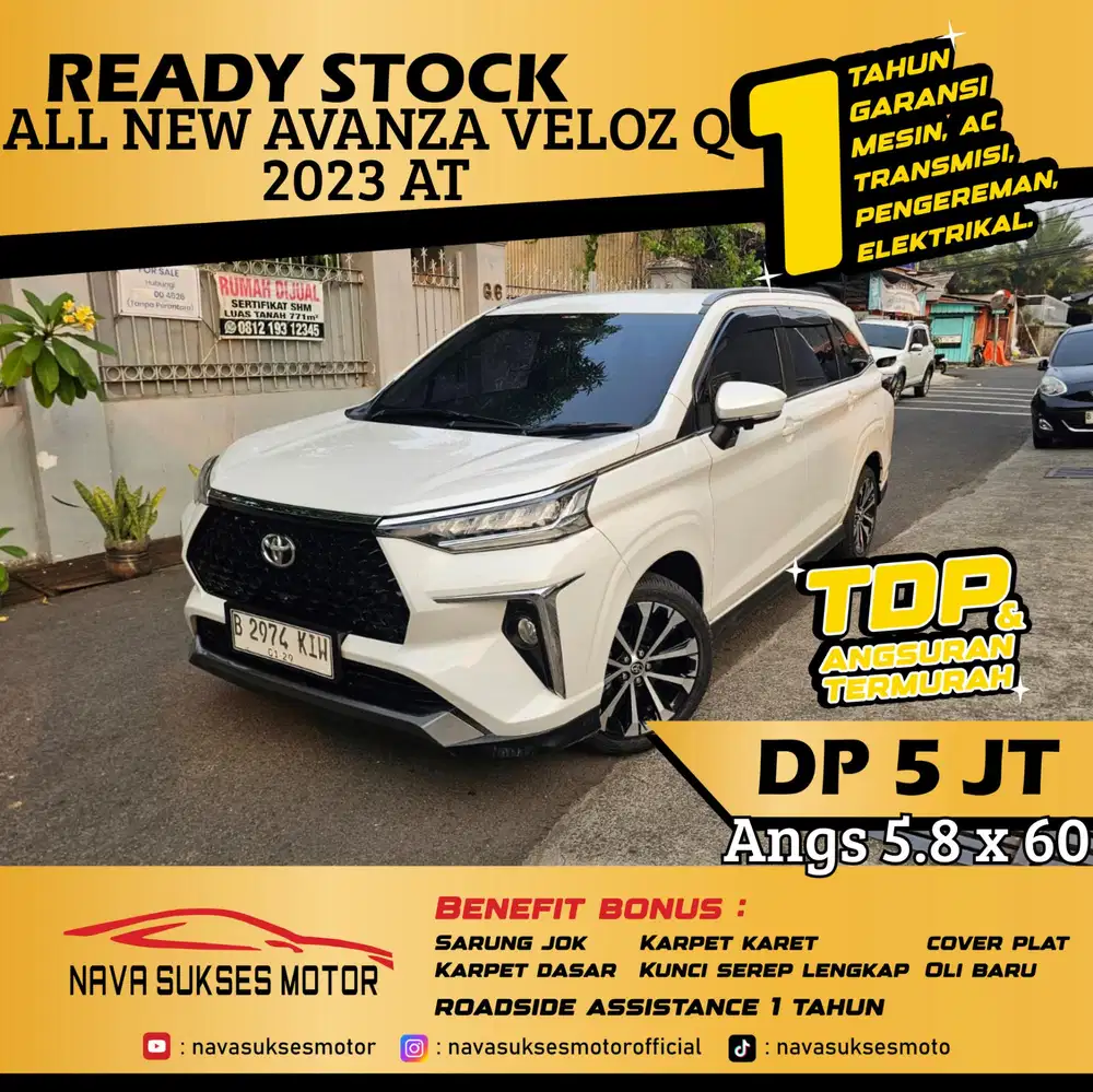 TDP 5 Jt Angs Termurah All New Avanza Veloz Q 2023 Matic Putih Low Km