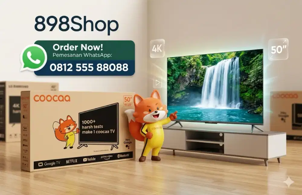 Coocaa TV 50 Google TV Android 4K UHD Digital TV Dolby Audio Resmi