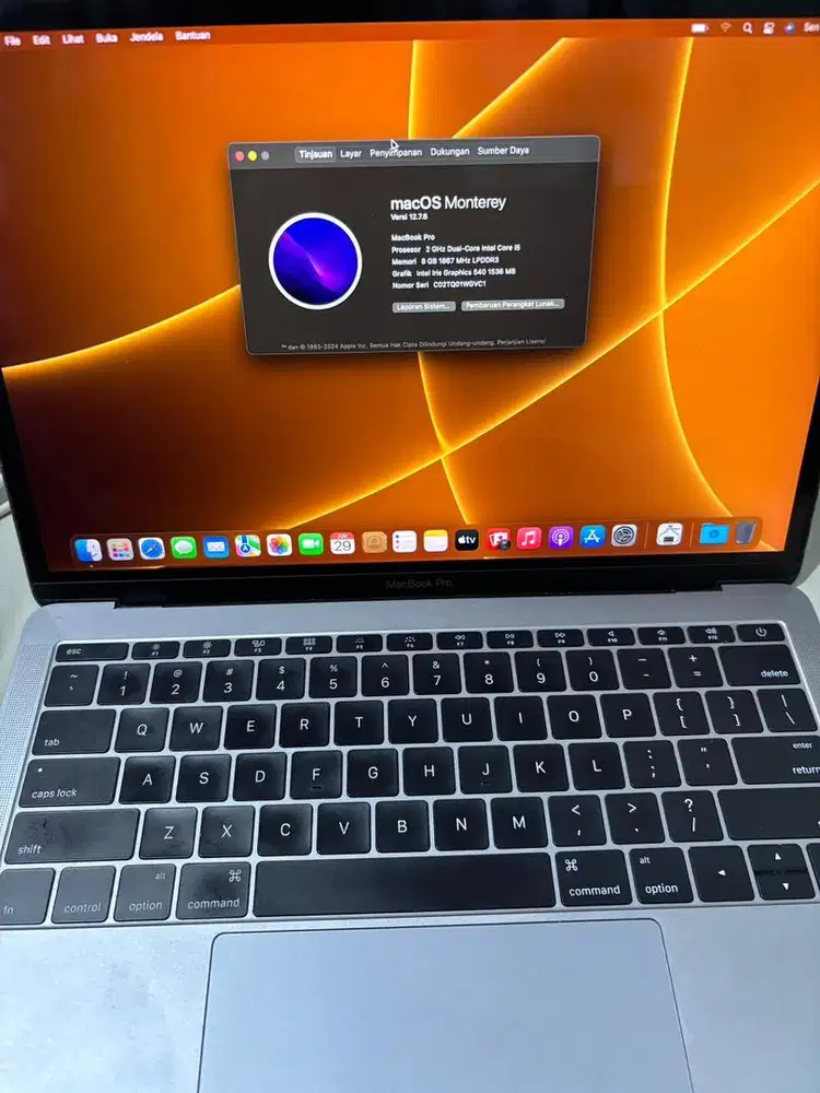 Macbook pro 2017 RAM 8GB SSD 256GB