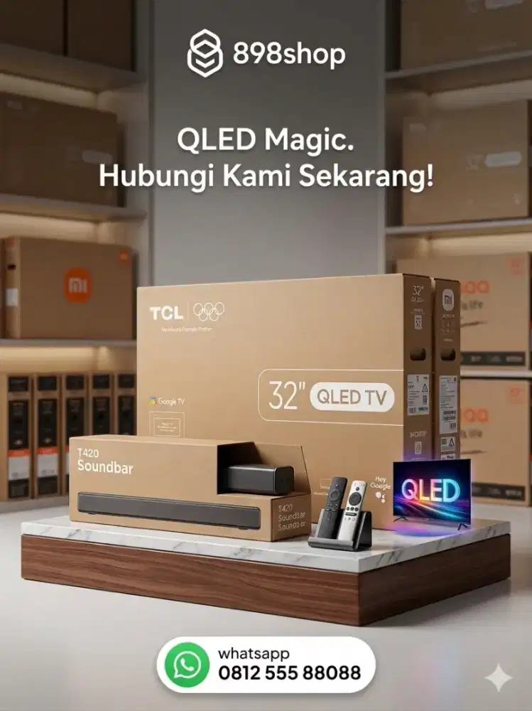 TCL TV 32 QLED 2026 Google TV Android FullHD Digital TV HDR10 Resmi