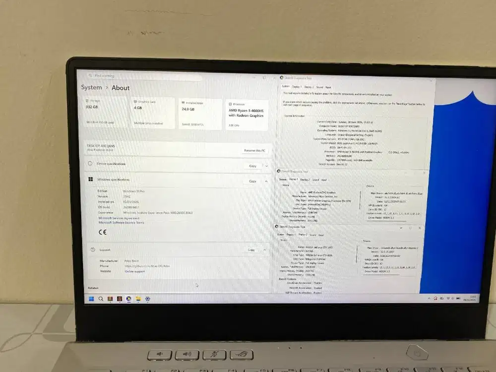 LAPTOP GAMING ASUS ROG ZEPHYRUS G14 GA401IH 24GB SSD 1TB AMD RYZEN 5 G
