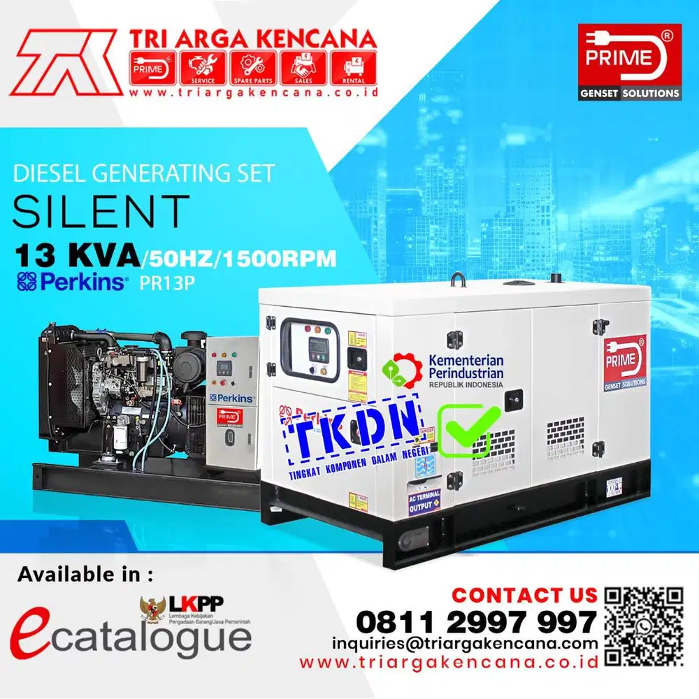 Genset PRIME Perkins 13 KVA