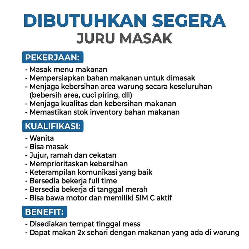 Juru Masak - Warung Makan