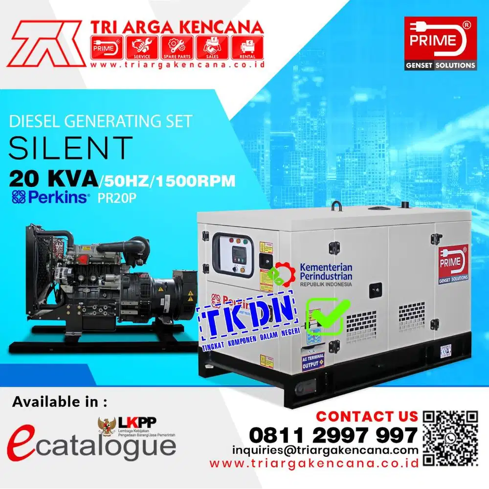 Genset PRIME Perkins 20kVA