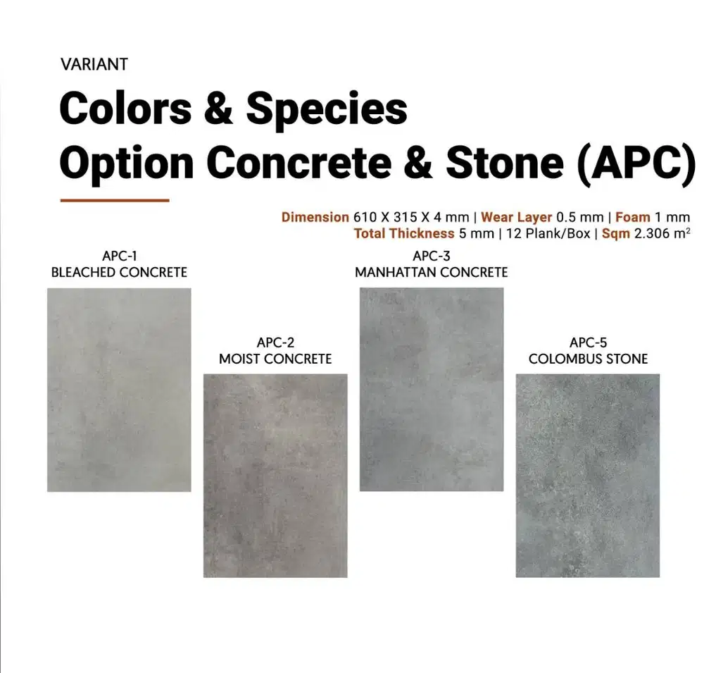 Lantai SPC Vinyl Klik Flooring Merk ARKAMAYA APC Tebal 5mm + IXPE