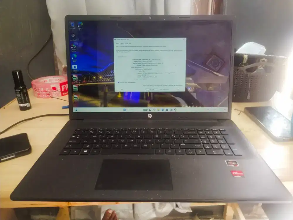 laptop HP 17z seri cp00 ( ryzen 3 5300u,ram 8,ssd 256 nvme samsung)