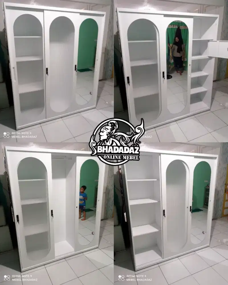 Lemari Besi 3 Pintu Seliding