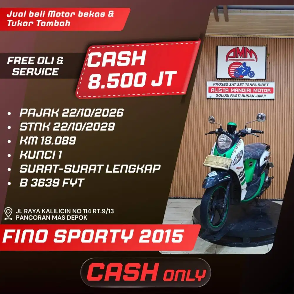 FINO SPORTY 2015 PAJAK HIDUP SPAYLATER KREDIVO CC 0% CASH ONLY ALISTA