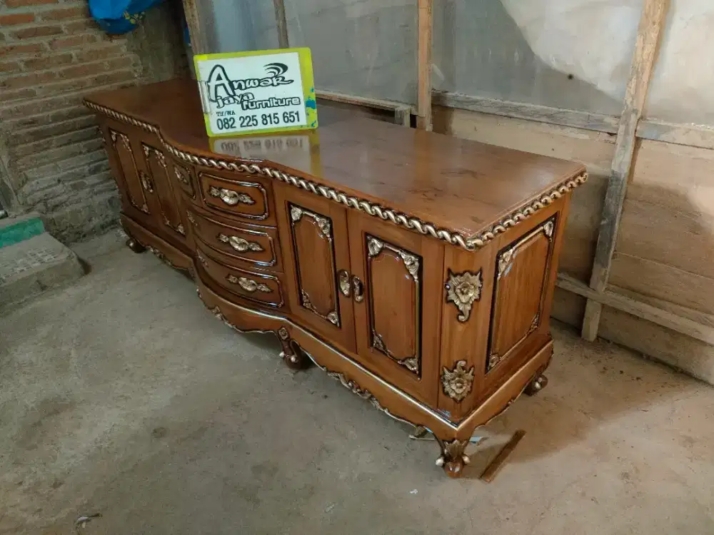 Bufet TV ukir salina full kayu jati