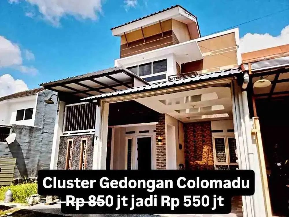 rumah cantik perumahan cluster gedongan colomadu turun harga