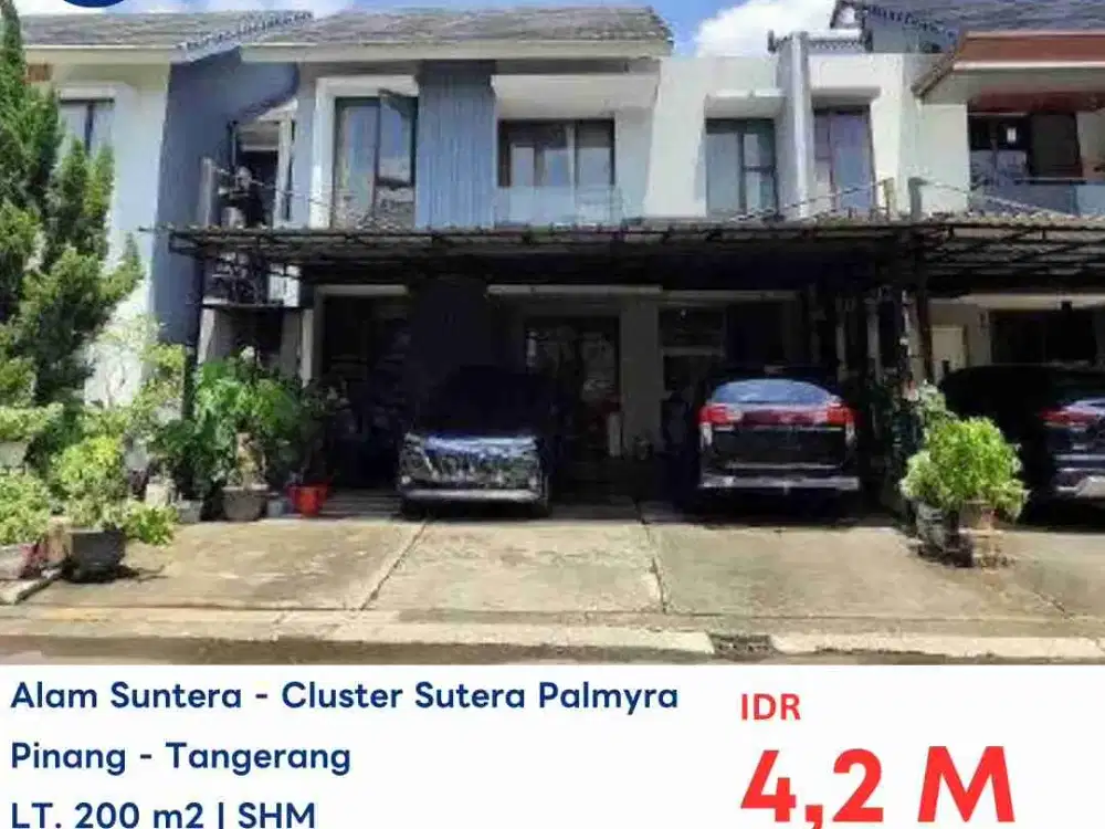 Dijual Auction Rumah di Alam Sutera Kunciran Pinang Tangerang