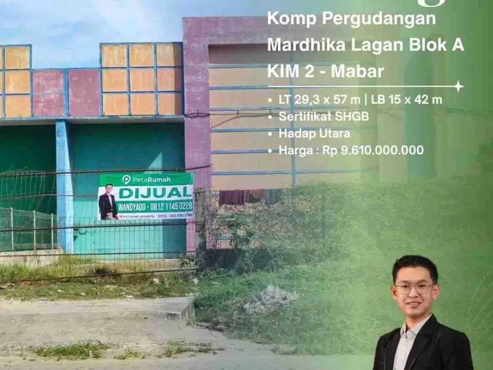 DIJUAL CEPAT GUDANG DI KOMPLEK PERGUDANGAN MARDHIKA LAGAN POSISI HOOK BLOK A KIM 2