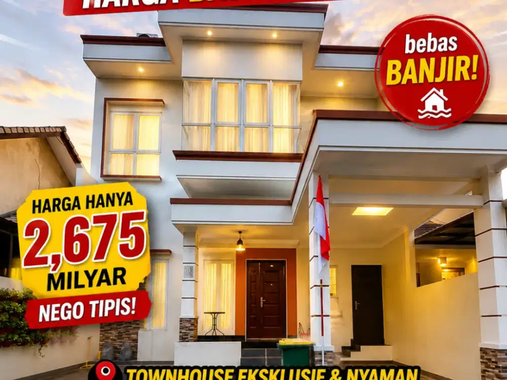 Rumah Cantik Townhouse Jatiwaringin | Harga Bawah Pasaran | 1,3 KM ke Tol | Rp2,675 M | ZN129