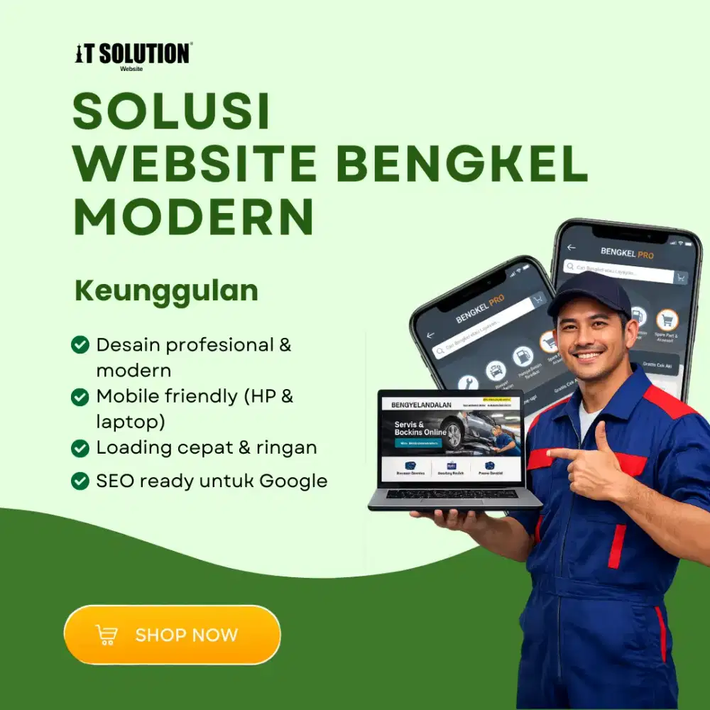 Website Bengkel Modern Siap Pakai