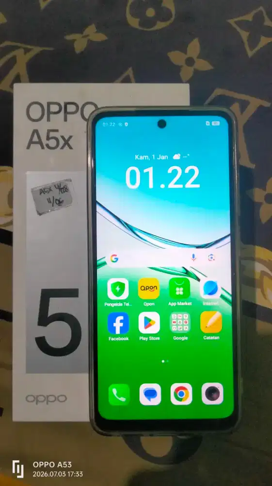 Oppo A5X 4/128 fullset no minus,mulus