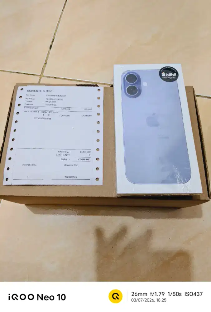 NEW 100% | iPhone 17 Basic 256GB Mist Blue | Garansi Resmi Blibli