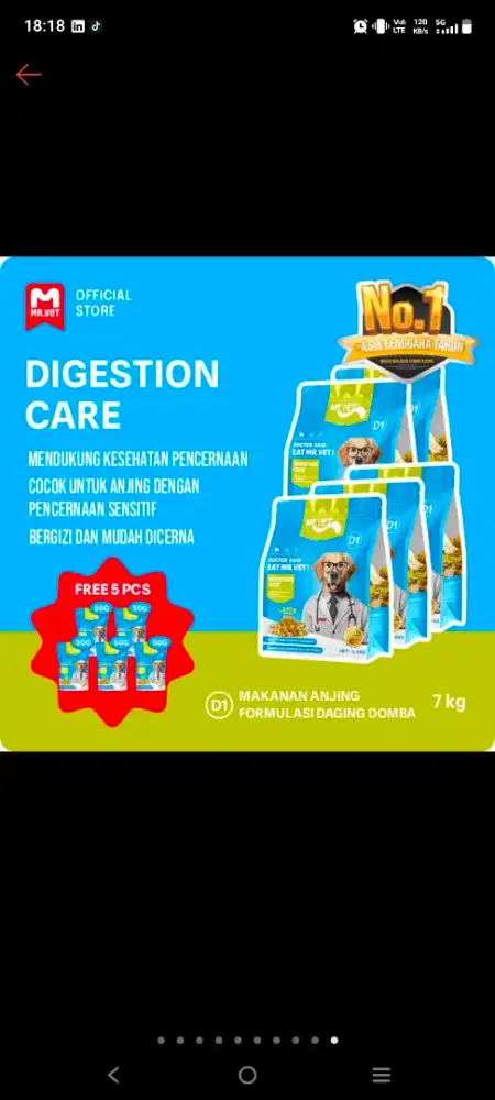 Mr. Vet - Digestion Care - Total 7,25 KG (Baru & Masih Segel)