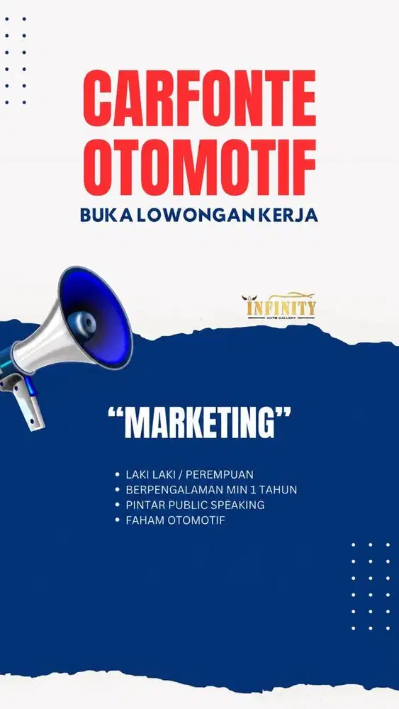 Lowongan pekerjaan showrom carfonte