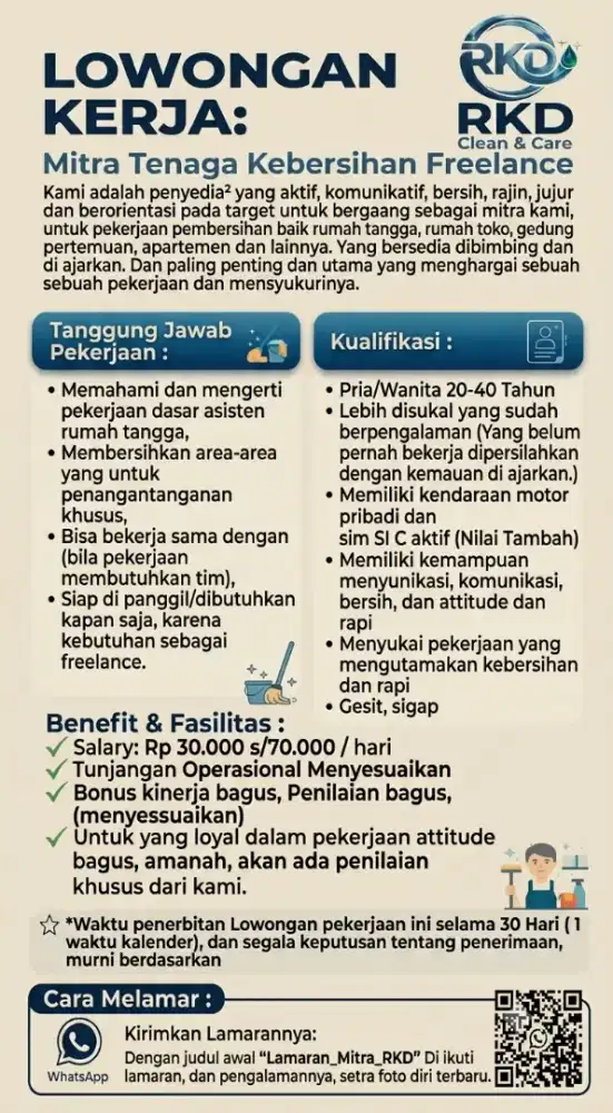 Mitra Tenaga Kebersihan Freelance