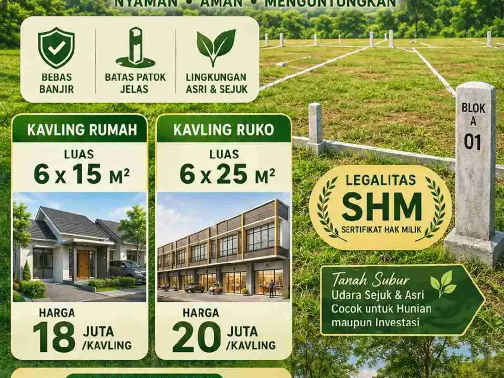 MILIKI TANAH KAVLING STRATEGIS DENGAN HARGA TERJANGKAU !
