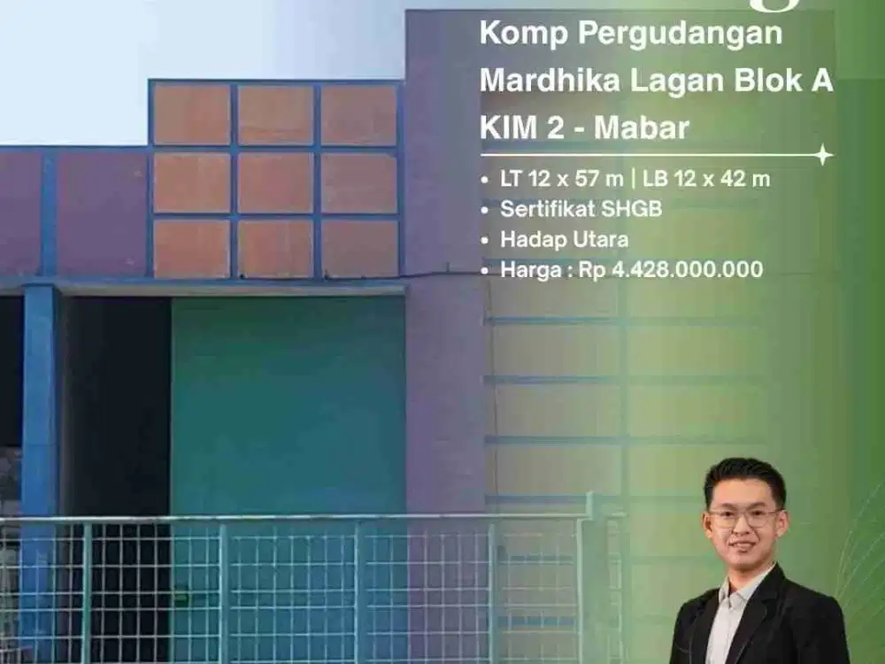 DIJUAL CEPAT GUDANG DI KOMPLEK PERGUDANGAN MARDHIKA LAGAN KIM 2 - MABAR