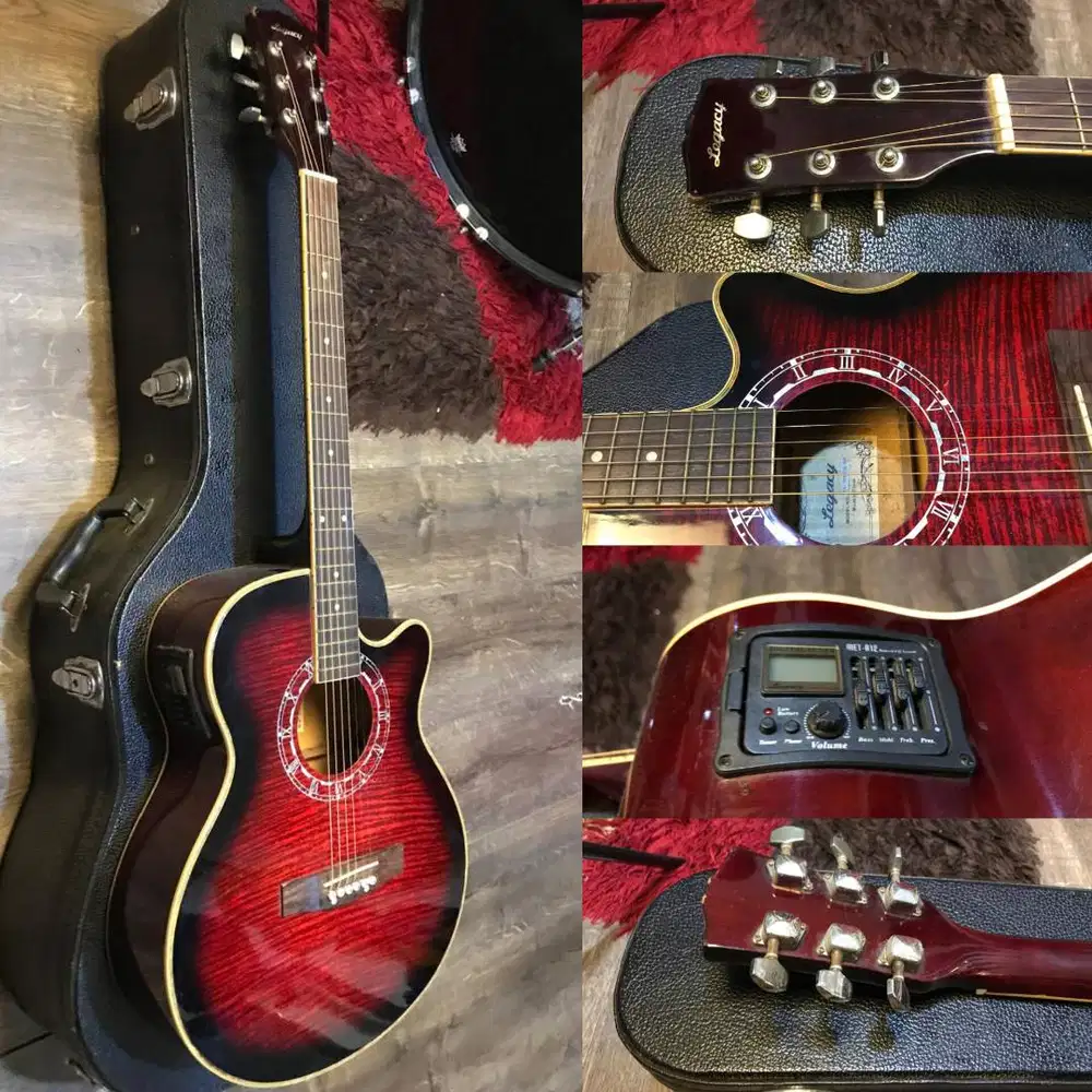 Gitar Akustik Elektrik Legacy Cut-way Tanam Besi Baja Mulus Like New